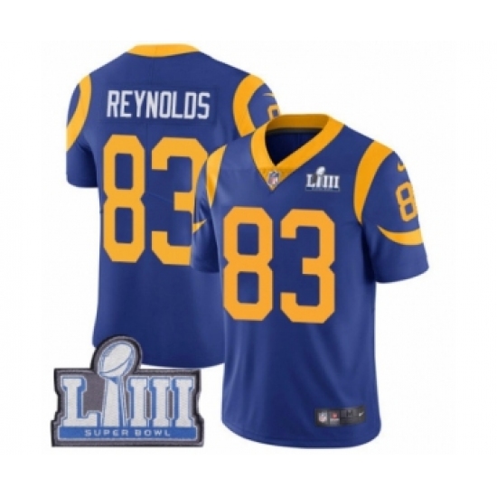 Youth Nike Los Angeles Rams #83 Josh Reynolds Royal Blue Alternate Vapor Untouchable Limited Player Super Bowl LIII Bound NFL Jersey - Ujersey