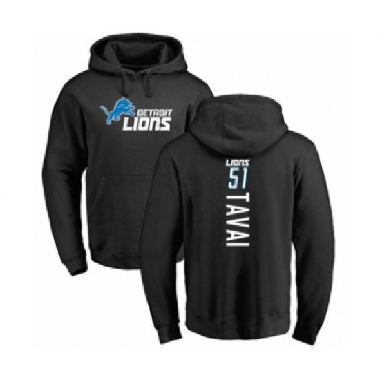 Football Detroit Lions #51 Jahlani Tavai Black Backer Pullover Hoodie - Ujersey NHL