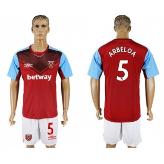 West Ham United #5 Arbeloa Home Soccer Club Jersey