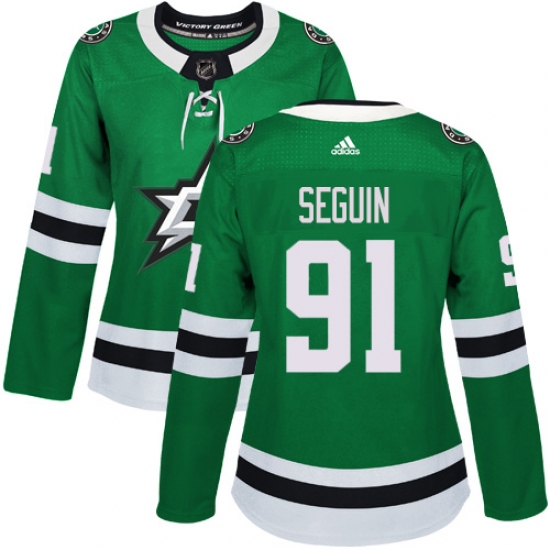 Women's Adidas Dallas Stars #91 Tyler Seguin Premier Green Home NHL Jersey - Ujersey