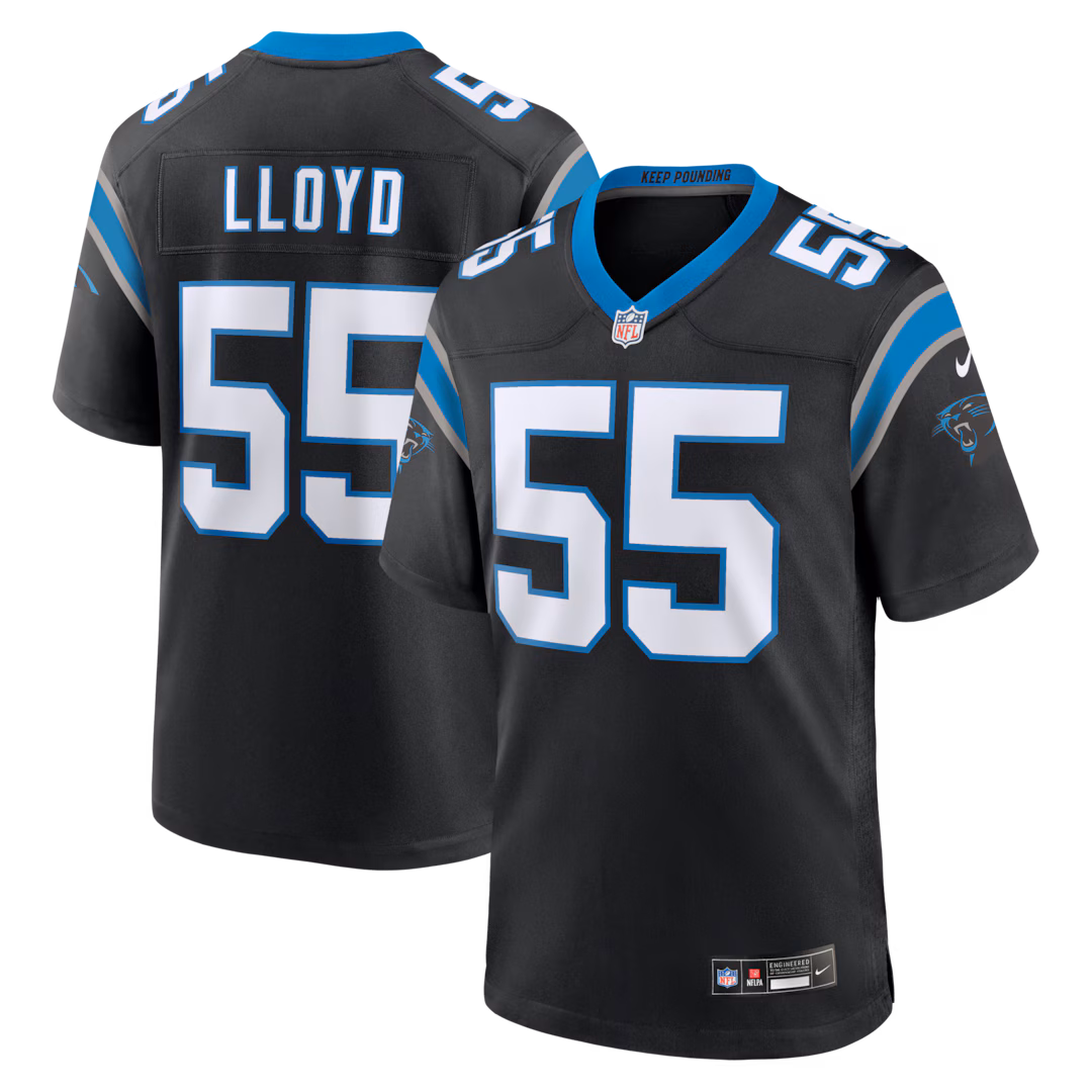 Men's Carolina Panthers Devin Lloyd Nike Black Team Game Jersey - Ujersey