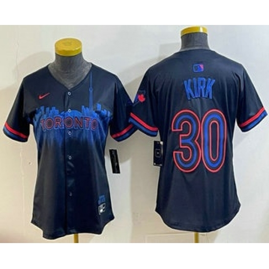 Women's Toronto Blue Jays #30 Alejandro Kirk Black 2024 City Connect Limited Stitched Jersey - Ujersey