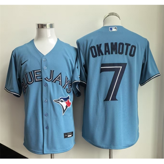 Men's Toronto Blue Jays #7 Kazuma Okamoto Blue Limited Stitched Baseball Jersey - Ujersey