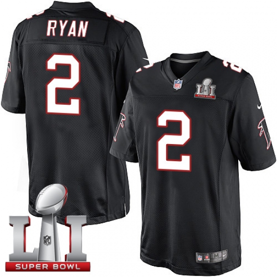 Youth Nike Atlanta Falcons #2 Matt Ryan Black Alternate Super Bowl LI 51 Vapor Untouchable Limited Player NFL Jersey - Ujersey