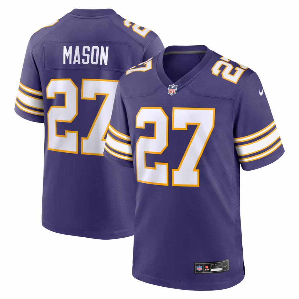 Men's Minnesota Vikings Jordan Mason Nike Purple Alternate Classic Game Jersey