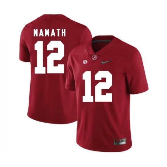 Alabama Crimson Tide 12 Joe Namath Red With Diamond Logo College Football Jersey - Ujersey