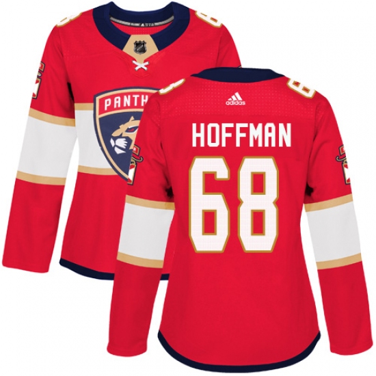 Women's Adidas Florida Panthers #68 Mike Hoffman Authentic Red Home NHL Jersey - Ujersey