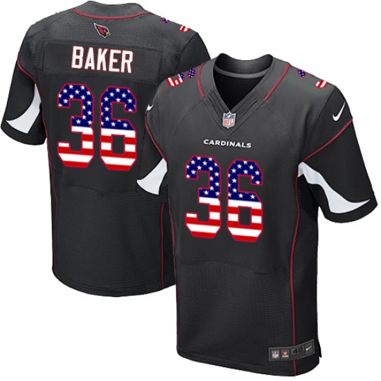 Men's Nike Arizona Cardinals #36 Budda Baker Elite Black Alternate USA Flag Fashion NFL Jersey - ujerseystore