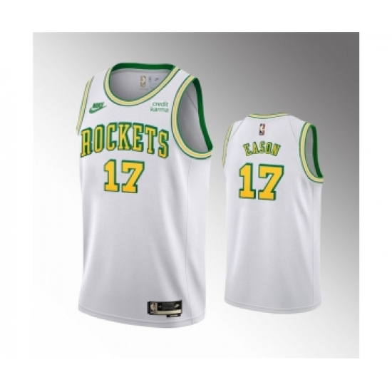 Men's Houston Rockets #17 Tari Eason White Swingman Classic Edition Stitched Basketball Jersey - Ujersey