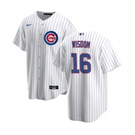 Men's Chicago Cubs #16 Patrick Wisdom White Cool Base Stitched Baseball Jersey - Ujersey