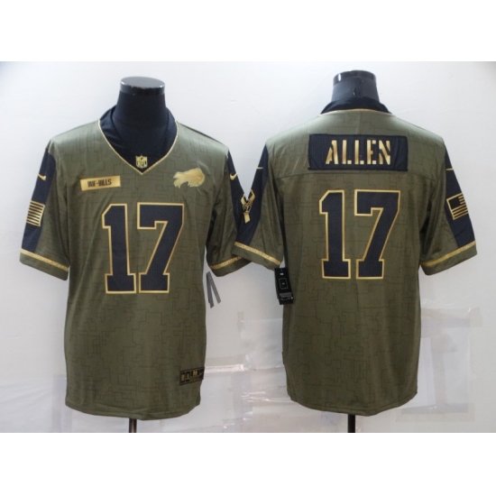 Men's Buffalo Bills #17 Josh Allen Nike Gold 2021 Salute To Service Limited Player Jersey - Ujersey