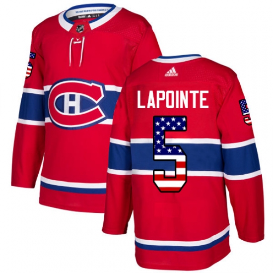 Youth Adidas Montreal Canadiens #5 Guy Lapointe Authentic Red USA Flag Fashion NHL Jersey - Ujersey