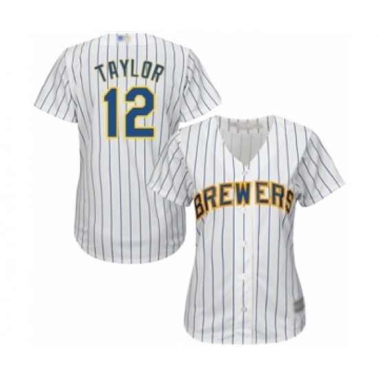 Women's Milwaukee Brewers #12 Tyrone Taylor Authentic White Alternate Cool Base Baseball Player Jersey - Ujersey