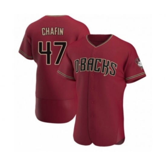 Men's Andrew Chafin #47 Arizona Diamondbacks Authentic Crimson Alternate Jersey