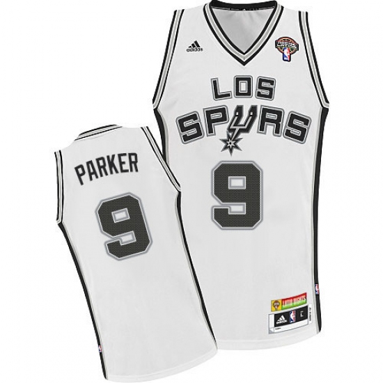 Men's Adidas San Antonio Spurs #9 Tony Parker Swingman White Latin Nights NBA Jersey - Ujersey