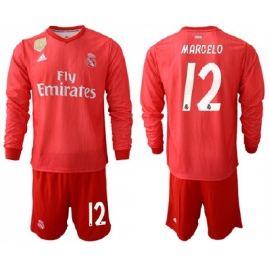 Real Madrid #12 Marcelo Third Long Sleeves Soccer Club Jersey