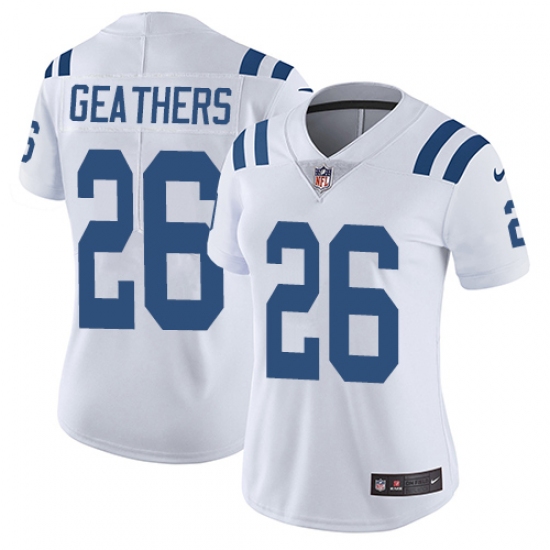 Women's Nike Indianapolis Colts #26 Clayton Geathers White Vapor Untouchable Limited Player NFL Jersey - Ujersey