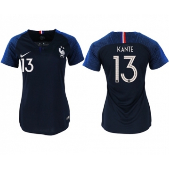 Women's France #13 Kante Home Soccer Country Jersey