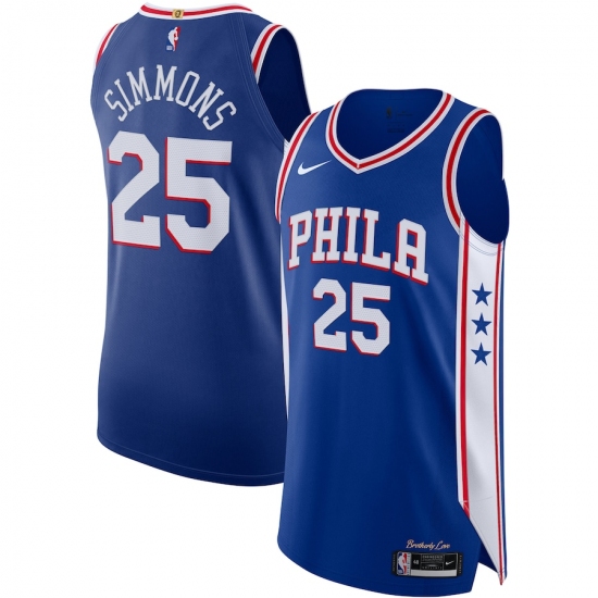 Men's Philadelphia 76ers #25 Ben Simmons Nike Royal 2020-21 Authentic Jersey - Ujersey