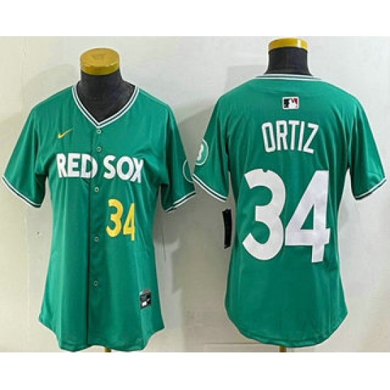Women's Boston Red Sox #34 David Ortiz Green 2025 City Connect Player Name Limited Jersey - Ujersey
