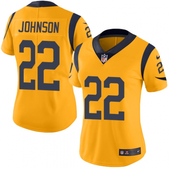 Women's Nike Los Angeles Rams #22 Trumaine Johnson Limited Gold Rush Vapor Untouchable NFL Jersey - Ujersey