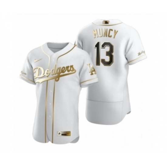 Men's Los Angeles Dodgers #13 Max Muncy Nike White Authentic Golden Edition Jersey - Ujersey