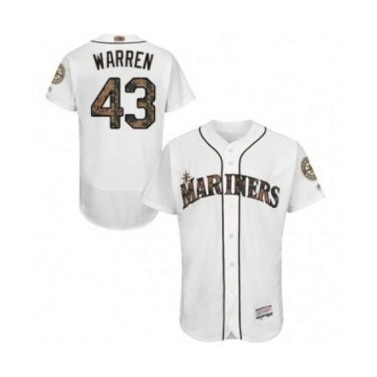 Men's Seattle Mariners #43 Art Warren Authentic White 2016 Memorial Day Fashion Flex Base Baseball Player Jersey - Ujersey