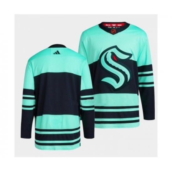 Men's Seattle Kraken Blank Ice Blue 2022-23 Reverse Retro Stitched Jersey