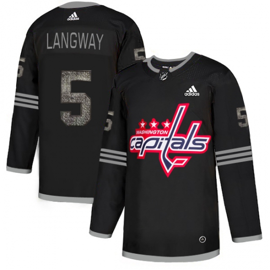 Men's Adidas Washington Capitals #5 Rod Langway Black Authentic Classic Stitched NHL Jersey - Ujersey