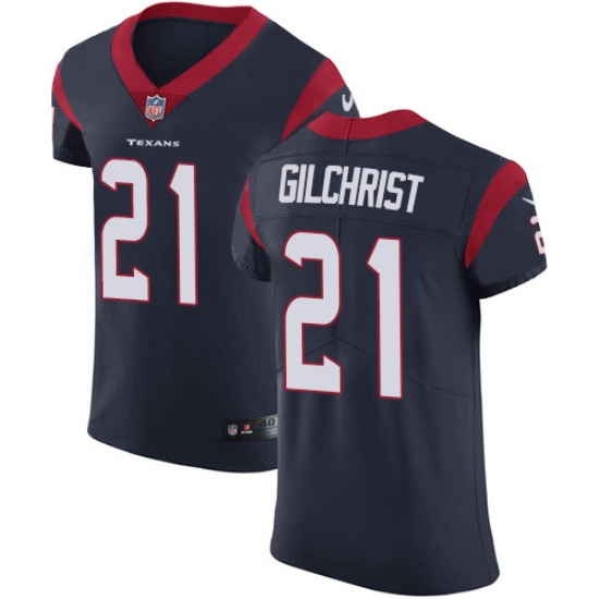 Men's Nike Houston Texans #21 Marcus Gilchrist Navy Blue Team Color Vapor Untouchable Elite Player NFL Jersey