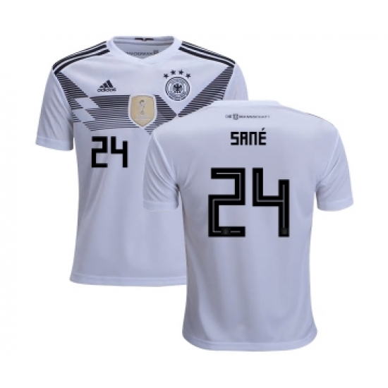 Germany #24 Sane White Home Kid Soccer Country Jersey