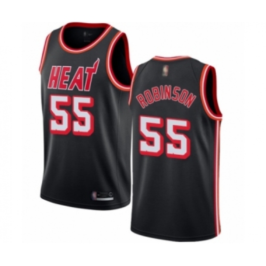 Youth Miami Heat #55 Duncan Robinson Authentic Black Fashion Hardwood Classics Basketball Jersey - Ujersey