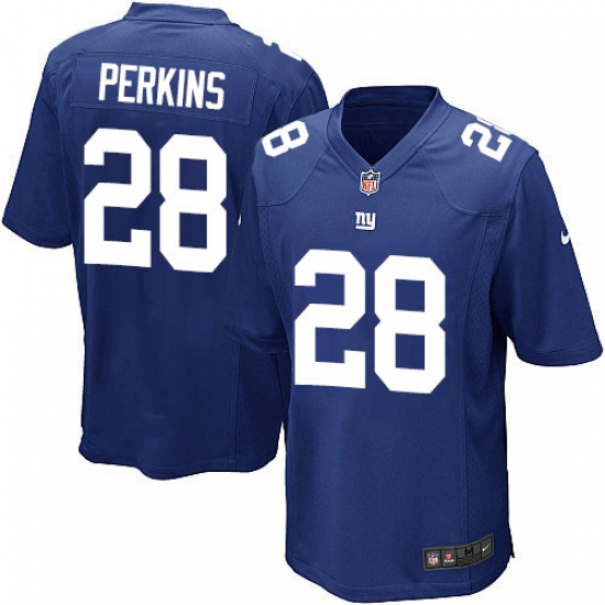 Men's Nike New York Giants #28 Paul Perkins Game Royal Blue Team Color NFL Jersey - Ujersey