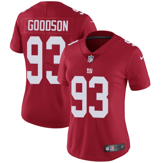 Women's Nike New York Giants #93 B.J. Goodson Red Alternate Vapor Untouchable Limited Player NFL Jersey - Ujersey