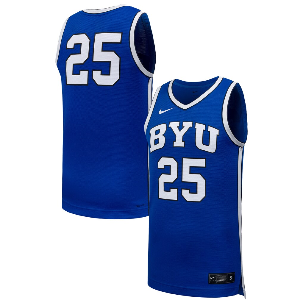 Men's Nike #25 Royal BYU Cougars Replica Basketball Jersey - U-jersey