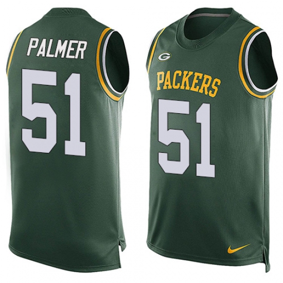 Men's Nike Green Bay Packers #51 Kyler Fackrell Limited Green Player Name & Number Tank Top NFL Jersey - Ujersey