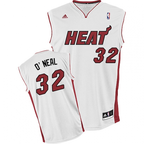 Men's Adidas Miami Heat #32 Shaquille O'Neal Swingman White Home NBA Jersey - Ujersey