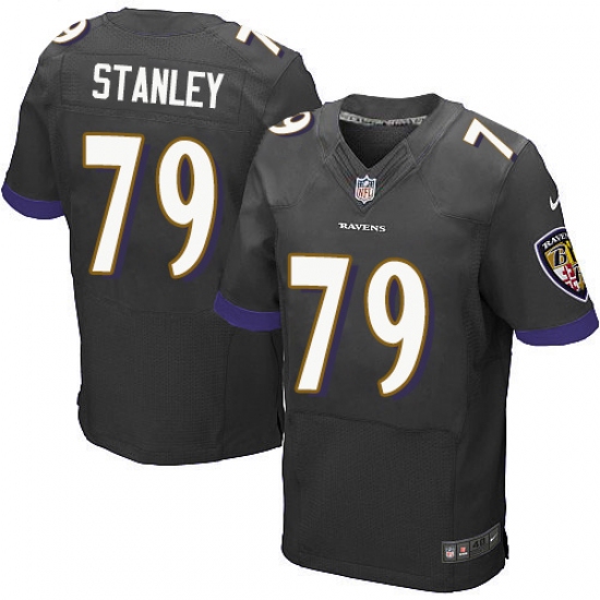 Men's Nike Baltimore Ravens #79 Ronnie Stanley Elite Black Alternate NFL Jersey - Ujersey