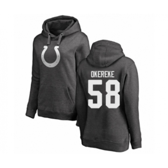 Football Women's Indianapolis Colts #58 Bobby Okereke Ash One Color Pullover Hoodie - Ujersey