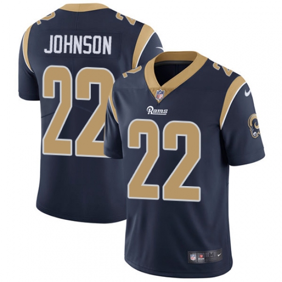 Men's Nike Los Angeles Rams #22 Trumaine Johnson Navy Blue Team Color Vapor Untouchable Limited Player NFL Jersey - Ujersey