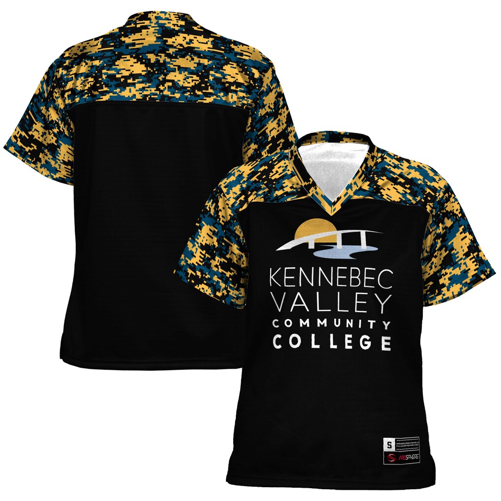 Women's GameDay Greats Black Kennebec Valley Community College Football Jersey - Ujersey