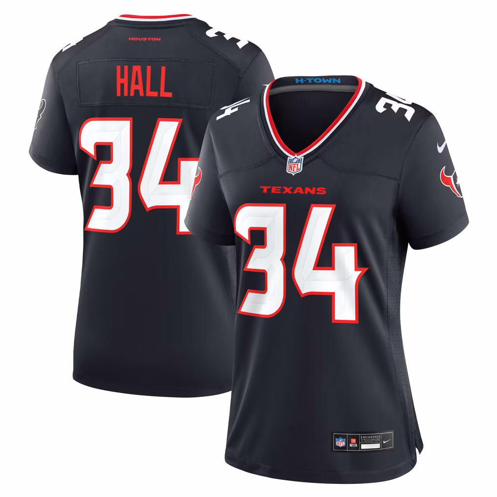 Women's Houston Texans Bryce Hall Nike Navy Team Game Jersey - U-jersey