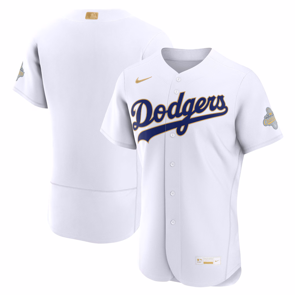 Men's Los Angeles Dodgers Nike White 2026 Gold Collection Authentic Jersey - ujerseystore