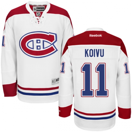 Women's Reebok Montreal Canadiens #11 Saku Koivu Authentic White Away NHL Jersey - Ujersey
