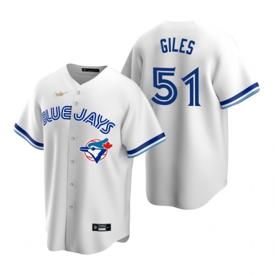 Men's Nike Toronto Blue Jays #51 Ken Giles White Cooperstown Collection Home Stitched Baseball Jersey - Ujersey