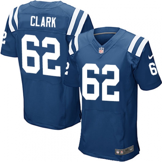 Men's Nike Indianapolis Colts #62 Le'Raven Clark Elite Royal Blue Team Color NFL Jersey - Ujersey