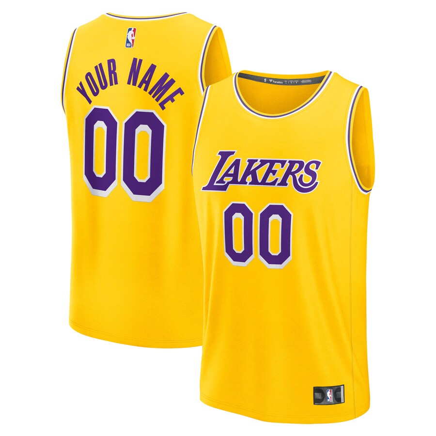 Men's Los Angeles Lakers Fanatics Gold Fast Break Custom Jersey - Icon Edition - Ujersey