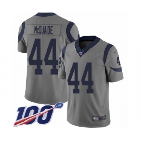 Youth Los Angeles Rams #44 Jacob McQuaide Limited Gray Inverted Legend 100th Season Football Jersey - Ujersey