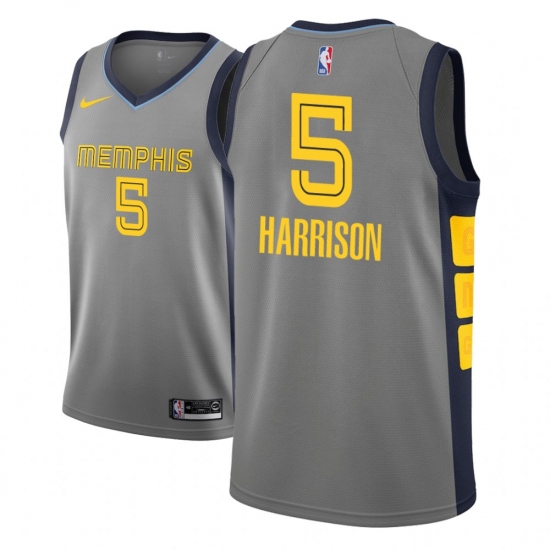 Men NBA 2018-19 Memphis Grizzlies #5 Andrew Harrison City Edition Gray Jersey - Ujersey