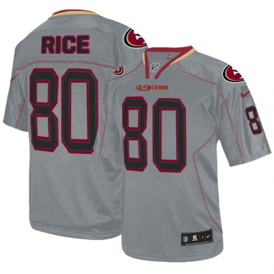 Youth Nike San Francisco 49ers #80 Jerry Rice Elite Lights Out Grey NFL Jersey - Ujersey